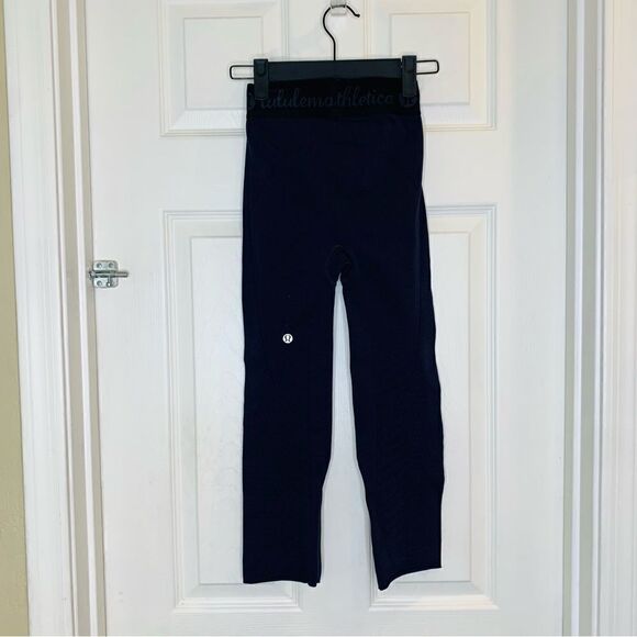 Lululemon Seamless Compression Tight Leggings Size 0/2 Midnight Blue Color - Picture 4 of 11